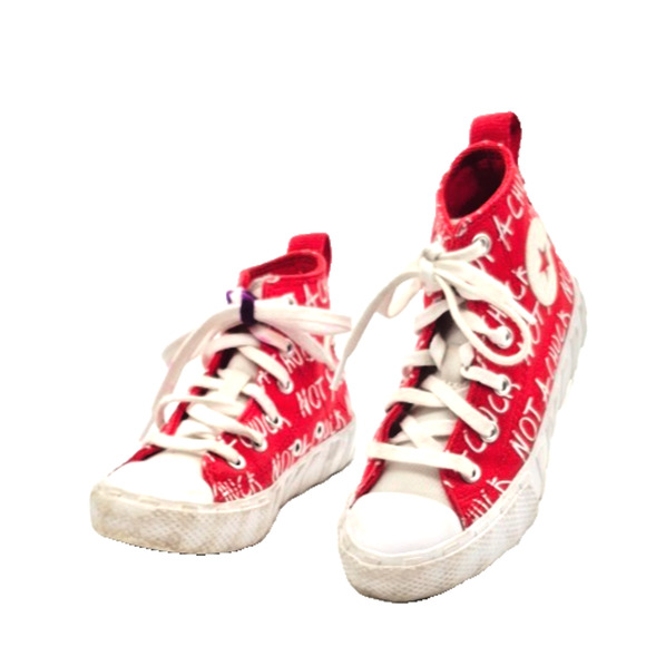 Converse UNT1TL3D High Top Not A Chuck Kids 11 Red White Shoes See Condition - Picture 1 of 13